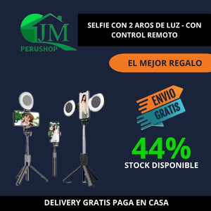 SELFIE CON 2 AROS DE LUZ - CON CONTROL REMOTO