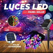 LUZ LED NAVIDEÑA CON PANEL SOLAR - 200 LUCES 22 METROS